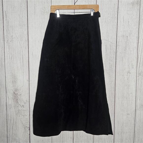 VTG Y2K Black Suede Leather Pendleton Skirt, sz 10 - Picture 6 of 9
